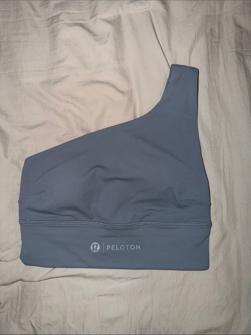 Peloton One-Shoulder Sports Bra — Dusty Blue